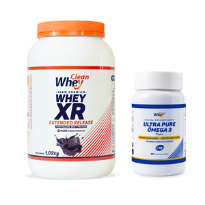 Kit Clean Whey XR Concentrado Chocolate 1,02Kg +  Clean Whey Ultra Pure Ômega 3